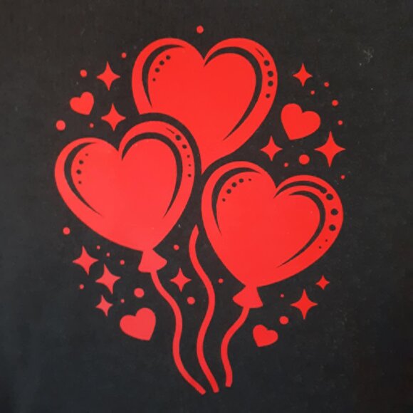 Heart Balloons Crew Neck T-Shirt - Picture 1 of 4
